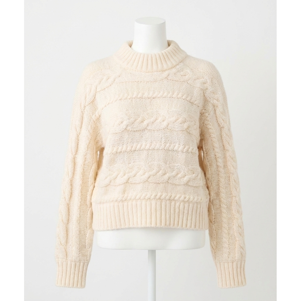 NEW Z SUPPLY cento cable sweater in warm white